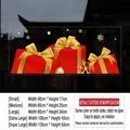 Christmas window sticker with red gift box design and size chart for glass decor - Red Gift Box / Small (40x17cm)