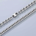 Polished silver curb chain necklace for men and women with secure lobster clasp - 45cm / 6.5mm Sun Buckle