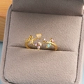 Bague ouverte dorée avec pierres multicolores en forme de fleur dans un écrin gris - Or / Style Fleur Zircon Colorée (Style 44)
