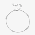 Minimalistisches S925 Sterlingsilber Perlenarmband mit Verlängerung und Karabinerverschluss - Silbernes Armband