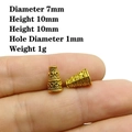 Detail of vintage gold-toned flower caps with embossed patterns for jewelry making - 5# Gold (7x10mm)