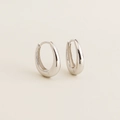 Créoles minimalistes en argent sterling S925 en forme de U avec fini métallique poli - Brillant / Or Blanc