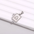 Square stainless steel Libra zodiac pendant necklace in silver finish with 13MM size - Libra / 10*13mm