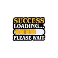 Spilla in smalto giallo con barra di caricamento Success per decorare i vestiti - Caricamento Successo (QHXZ1326)