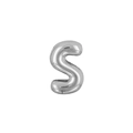 3D balloon style letter S pendant in silver finish for DIY bracelet and necklace jewelry - Letter S / Silver