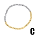 Bracelet perlé minimaliste avec sphères polies en or 18 carats et argent - Style Perles Mixtes Or Argent