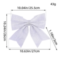 Fiocco di Natale argento scintillante decorazione per alberi e vetrine 27x26cm 43g - Argento Grande