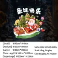 Christmas Santa Claus and reindeer static window sticker for festive holiday decoration - 40x40cm / Colorful