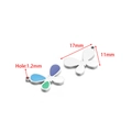 Butterfly pendant in blue and purple enamel with stainless steel base for DIY jewelry - Butterfly (Single Hole) / 11*17mm (Hole: 1.2mm) (ai-5 Pieces/Pack) / Steel Blue Green