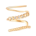 Elegante meerlaagse spiraalvormige oormanchet met diamanten en een warme gouden afwerking - Drielaagse Spiraal Zirconia Stijl / Goud (N-453)