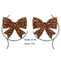 Brown bow chest jewels with gold rhinestones and glitter for music festivals, model XT-49 - XT-49 Gold Rhinestone Bowknot