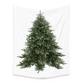 White Christmas tree tapestry with warm decorative lights for festive home wall decor - Light String Xmas Tree-ZJ100592
