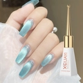 XEIJAYI 10ml bright blue cat eye nail gel polish with glitter effect and long gold handle - Blue Star Elf Cat Eye