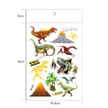 Tatouages temporaires de dinosaures colorés pour enfants avec T-Rex et volcan - Dorure à l'Or Dinosaure (WE-009)
