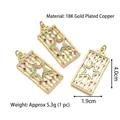 Collana con ciondolo rettangolare a stella in rame placcato oro 18 carati - Stile C