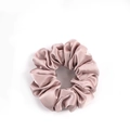Premium 100% mulberry silk scrunchie in dusty rose color with elegant soft ruffles - 4.5cm/19 Momme / Lotus Pink