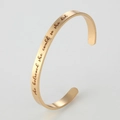 6mm rose gold stainless steel C-shaped cuff bracelet with inspirational engraving - Gold G2526-she believed she could