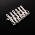 Pack de 6 pinzas de acero inoxidable para ropa y mantas con diseño metálico resistente - Clips de Apertura Medianos (6 piezas/paquete)