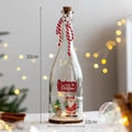 Vaso in vetro natalizio luminoso con Babbo Natale e albero, decoro caldo, altezza 30cm - Babbo Natale
