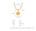 Vista dettagliata della collana a moneta in acciaio titanio con catena 40+5cm - Oro