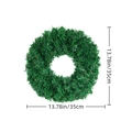 Artificial green Christmas wreath for door decoration, 13.78 inch pine needle garland - 35cm Wreath 75 Tips