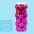 Lot de 24 boules de Noël rose rouge aux finitions mixtes de 4 cm de diamètre - 4cm (Ensemble de 24) / Rose rouge