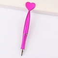 Creative rose red metal ballpoint pen with heart shaped top ornament for gift - Heart / Rose Red