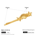 Gold stainless steel starfish and seashell hair clip with waterproof finish - Starfish Shell Style (NB-H1014) / 18K Gold / Gold
