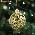 Golden spiral hollow Christmas ball ornament with hanging string for holiday tree decoration - Christmas Ball