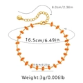 Detaillierte Größenangaben für das goldene Perlenarmband mit orangefarbenen Akzenten - Orange Breite Perlen (KB0369-1)