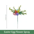 Artificial Easter egg branch with colorful speckled foam eggs and eucalyptus leaves - Artificial Egg Flower Branch A06837