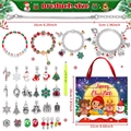 DIY Christmas charm bracelet kit with beads, pendants, and festive gift bag - Style M-19