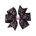 Fiocco nero per Halloween con ragnatela rosa glitterata e ragno per bambine - 1-Nero Rosa Ragnatela