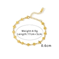 18K gold plated stainless steel heart chain bracelet with LOVE engraving in golden finish - Heart Engraved Heart Style (NB-B1174)