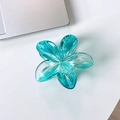 Minimalist transparent blue gradient flower hair claw clip with a glossy acrylic finish - 7# Azure Blue