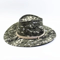 Cappello da cowboy western professionale mimetico digitale con tesa larga parasole - Adulto 58cm Taglia Unica / Verde Militare Camo