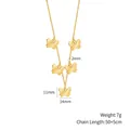Minimalist gold butterfly necklace with five pendants, 50cm adjustable chain, 7g weight - Butterfly Pendant / Gold