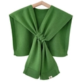 Scialle in maglia verde da donna con elegante design a nodo su gruccia in legno - Verde