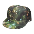 Snapback pet met platte rand en moderne sterrenstelselprint in een kosmisch thema - M / Sterrenhemel