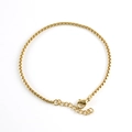 Bracciale a catena box dorata con chiusura a moschettone e maglia di estensione - 2.0mm*21cm / Oro