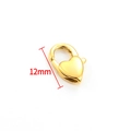 Polished 12mm gold heart lobster clasp for DIY necklaces and bracelet jewelry making - 12mm / 18K Gold