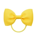 Cute yellow grosgrain ribbon bow hair tie with high elastic band for girls and women - Yellow