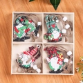 Set of 12 festive wooden gnome ornaments with strings in a wooden storage box - Gnome with Antlers Style (K1-3-Style 2)