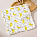 Soft pure cotton muslin baby washcloth with banana pattern, Class A safety certified - Banana