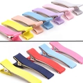 Ribbon-wrapped alligator hair clips in various candy colors and textured grosgrain - 5CM Ribbon Wrapped Clip / Random Mix