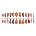 3D butterfly press-on nails set with amber gradient finish and gold foil details - Amber Brown Butterfly Strip Style (B1-13713【24 Pcs/Strip】)