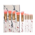 10-teiliges Marmor-Make-up-Pinsel-Set mit rosa Farbverlauf und passender Tasche - Marmor Rosa Set Mit Tasche