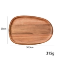 Bandeja de servicio orgánica de madera de acacia con vetas naturales para pizza y snacks - Estilo E (30.5x20cm)