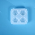 Molde cuadrado de silicona blanca traslúcida con cuatro cavidades de pata de gato para resina - Mini Molde De Pata De Gato De 4 Piezas (03)