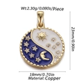 Copper celestial Tai Chi charm with sun and moon inlay for DIY jewelry making - CX153-05 (Tai Chi Sun Moon Star Enamel Pendant)